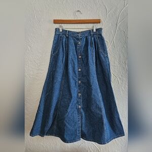Classic Blue A-Line Denim Skirt